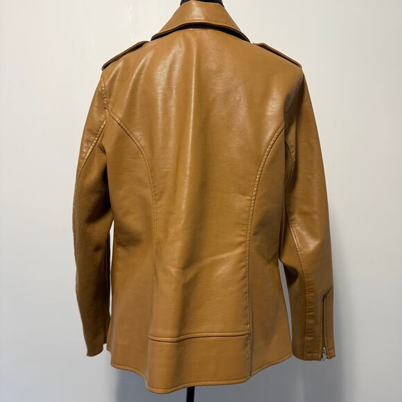 NWT Lane Bryant Brown Sugar Asymetrical Zip Faux Leather Moto Jacket 14/16 - Picture 8 of 14